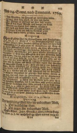 Am 14. Sonnt. nach Trinitatis. 1769