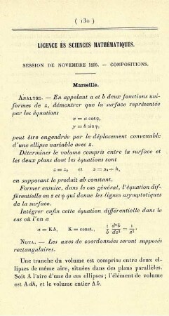 Licence ès sciences mathématiques.