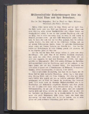 Missionsärztliche Aufzeichnungen über die Insel Nias und ihre Bewohner