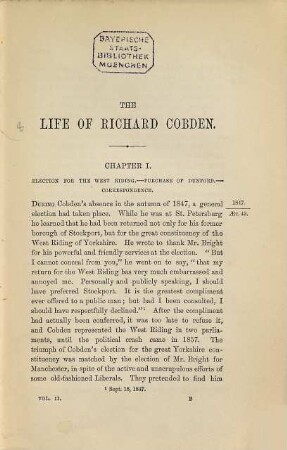 The life of Richard Cobden : in two volumes, Vol. 2