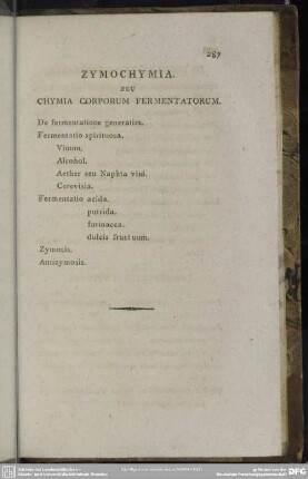 Zymochymia seu Chymia Corporum Fermentatorum