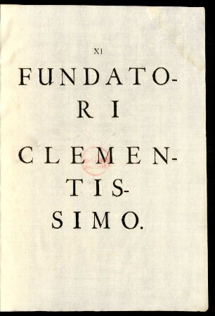 Fundatori Clementissimo.