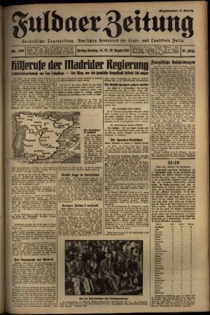 Erste Ausgabe vom Samstag, den 15. August 1936.