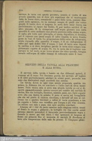 Servizio della tavola alla Francese e alla Russa