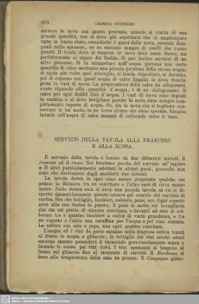 Servizio della tavola alla Francese e alla Russa