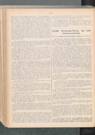 Westfäl. Provinzial-Verein des kath. Lehrerverbandes : aus dem Protokoll der Vorstandssitzung in Unna am 10. Dez. 1913