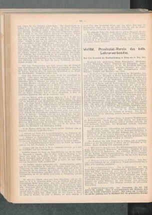 Westfäl. Provinzial-Verein des kath. Lehrerverbandes : aus dem Protokoll der Vorstandssitzung in Unna am 10. Dez. 1913