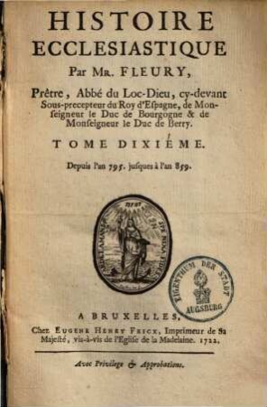 Histoire Ecclesiastique, 10. Depuis l'an 795 jusques à l'an 859