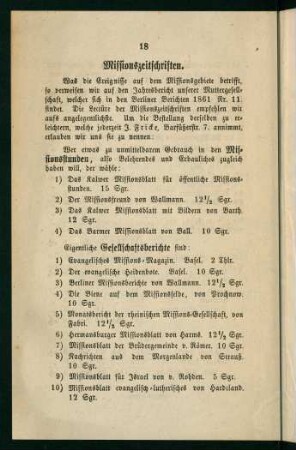18-19, Missionszeitschriften.