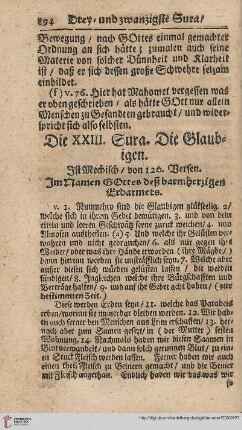 Die XXIII.  Die Glaubigen