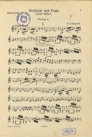 Sinfonie mit Fuge : (Jupiter-Sinfonie)