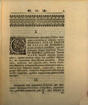Vindicatio Jvris Imperialis in Magnvm Tvsciae Dvcatvm, sive Confvtatio Scriptionis Cui Titulus Memoire Svr La Liberté De L'Etat De Florence : ubi plura, jus Imperii propugnantia ac confirmantia, ex genuinis Annalibus, Diplomatibus et Actis Publicis proferuntur ac insimul objectiones et argumenta, pro Suprematu Florentino concinnata, breviter ac perspicue removentur a Friderico Ludovico Nobili Domino de Berger