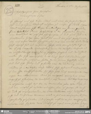 Eigenh. Brief von Christian Lassen an August Wilhelm von Schlegel, London, 03.09.1824