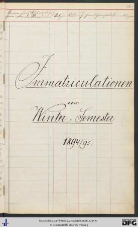 [fol. 424] Wintersemester 1894/95