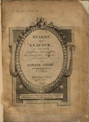 Gesaenge beym Klavier : aus den neusten deutschen, italienischen und französischen Operetten, 1