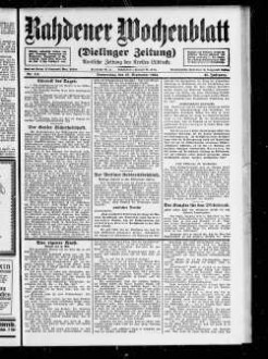 Rahdener Wochenblatt : Dielinger Zeitung : amtliche Zeitung des Kreises Lübbecke