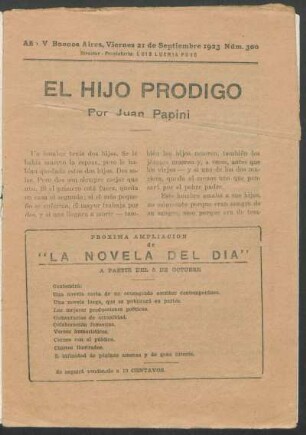 1923030000: El hijo prodigo