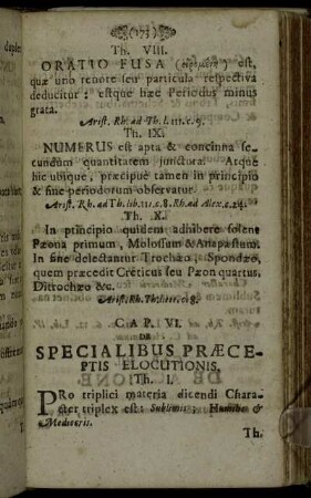 Cap. VI. De Specialibus Praeceptis Elocutionis.
