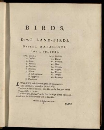 Order I. RAPACIOUS.