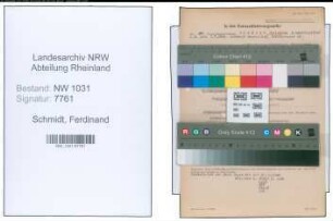 Entnazifizierung Ferdinand Schmidt , geb. 07.07.1888 (Landesinspektor)