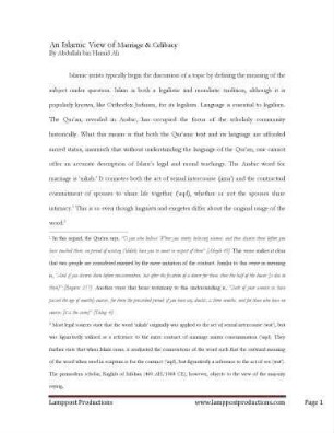 An Islamic view of marriage & celibacy