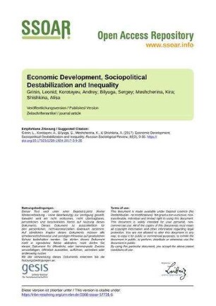 Economic Development, Sociopolitical Destabilization and Inequality