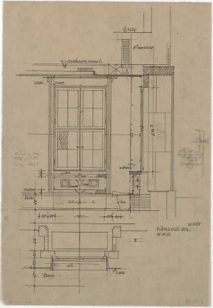 Döllgast, Hans; Nürnberg (Bayern); Gästehaus - Bar Fenster (Ansicht; Schnitte; Details)