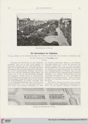 Die Gartenkunst im Städtebau : Vortrag, gehalten in der Hauptversammlung des Deutschen Gesellschaft für Gartenkunst in Mannheim 1907, [2]