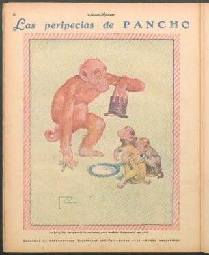 Las peripecias de Pancho [Caricatura] : -Pero, tío, desapareció la manzana, pero también desapareció una pata...