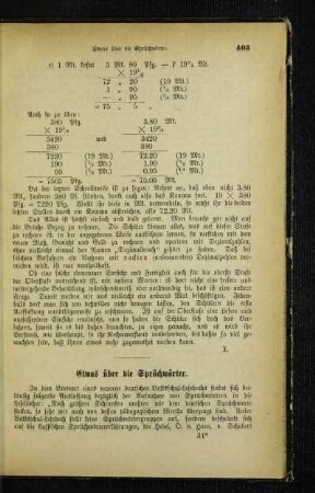 Etwas über die Sprüchwörter