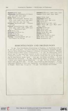 Berichtigungen und Ergänzungen