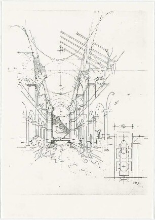 Döllgast, Hans; München; Allerheiligen Hofkirche - Innenraum (Perspektive; Grundriss)