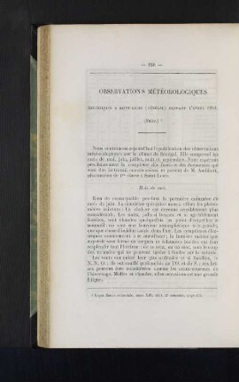 Observations meteorologiques