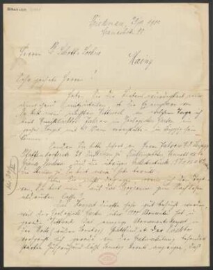 Brief an B. Schott's Söhne : 29.11.1901