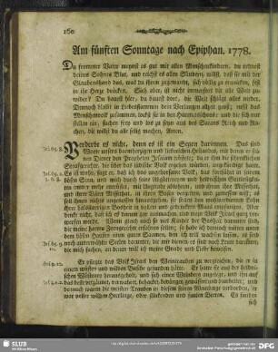 Am fünften Sonntage nach Epiphan. 1778