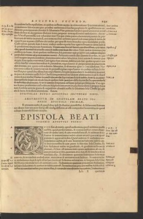 Epistola Beati Ioannis Apostoli Prima.