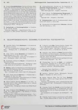 III. Gelehrtengeschichte. Gesammelte Schriften. Festschriften