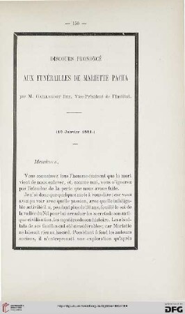 2.Ser. 1.1880: Discours prononcé aux funérailles de Mariette Pacha