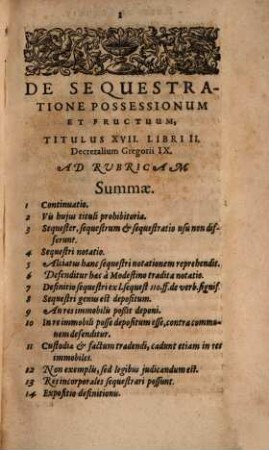 De sequestratione possession. et fructuum ... Repetitio