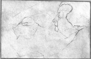 Selbstbildnis beim Zeichnen : Selbstbildnis beim Zeichnen. Kohlezeichnung (nach 1945; E. Richter). Dresden-Striesen, Borsbergstraße 11, Atelier der Künstlerin