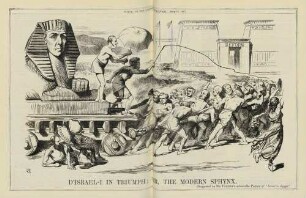 D'Israel-i in triumph; or, the modern Sphynx. (Suggested by Mr. Poynter's admirable Picture of "Israel in Egypt."