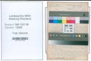 Entnazifizierung Heinrich Trott , geb. 28.03.1907 (Vermessungstechniker)