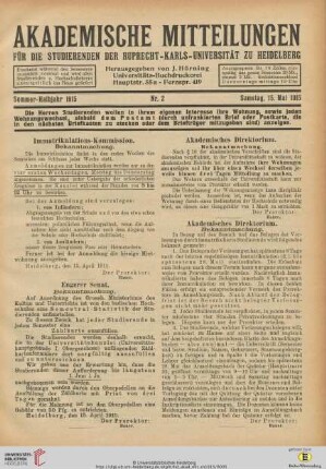 Nr. 2 (15. Mai 1915)