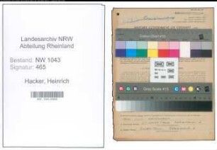 Entnazifizierung Heinrich Hacker , geb. 07.08.1908 (Textiltechniker)