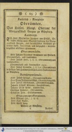 Kaiserlich-Königliche Oberämter.