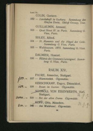 Raum XIV. Nr. 337 - 357