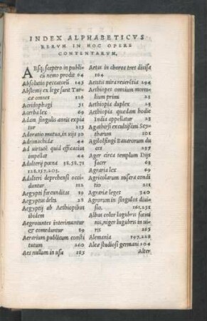 Index alphabeticus rerum