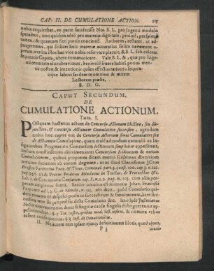 Caput Secundum. De Cumulatione Actionum.