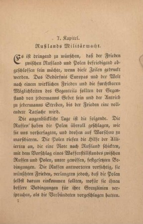 7. Kapitel. Rußlands Militärmacht.
