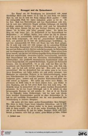 Rosegger und die Heimatkunst
